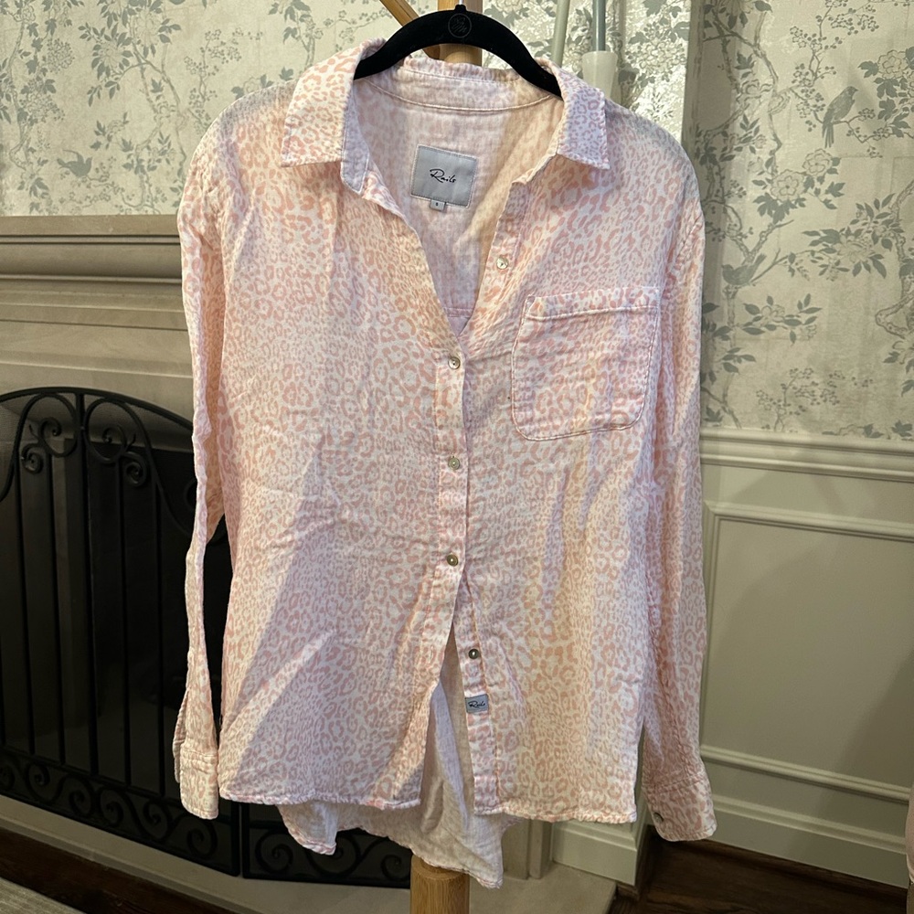 Rails Light Pink Animal Print Shirt